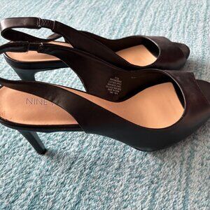 Nine West Slingback Peeptoe Heels size 8.5